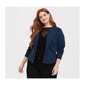 BOGO $5 Blue Knit Moto Jacket